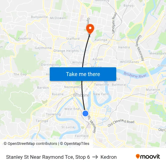 Stanley St Near Raymond Tce, Stop 6 to Kedron map