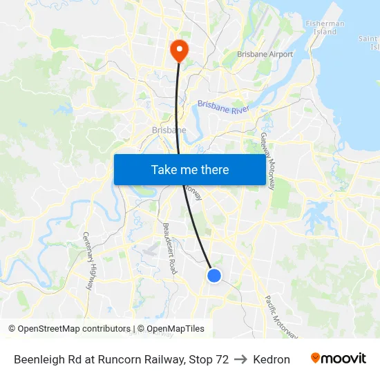 Beenleigh Rd at Runcorn Railway, Stop 72 to Kedron map