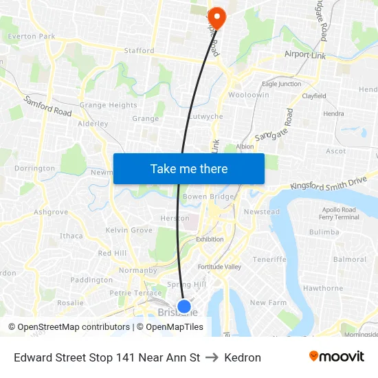 Edward Street Stop 141 Near Ann St to Kedron map