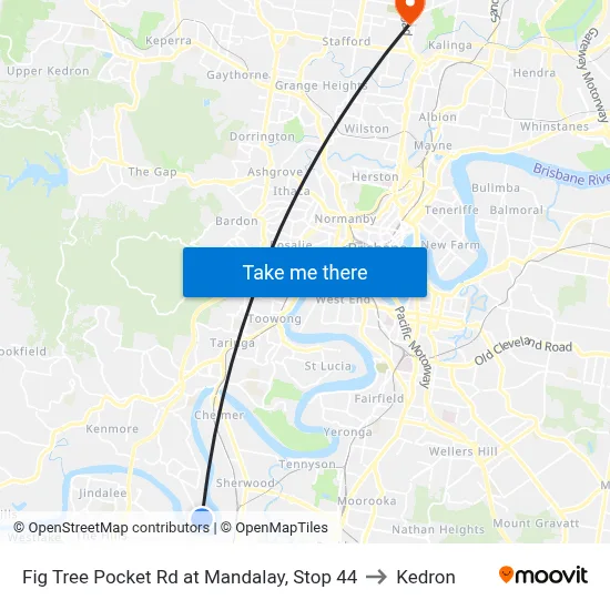 Fig Tree Pocket Rd at Mandalay, Stop 44 to Kedron map