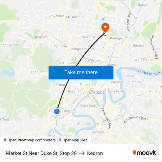 Market St Near Duke St, Stop 28 to Kedron map