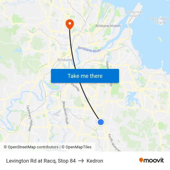 Levington Rd at Racq, Stop 84 to Kedron map