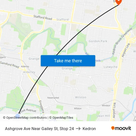 Ashgrove Ave Near Gailey St, Stop 24 to Kedron map