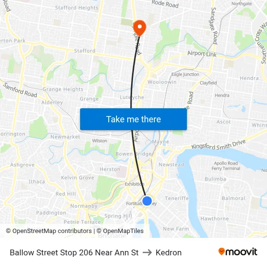 Ballow Street Stop 206 Near Ann St to Kedron map