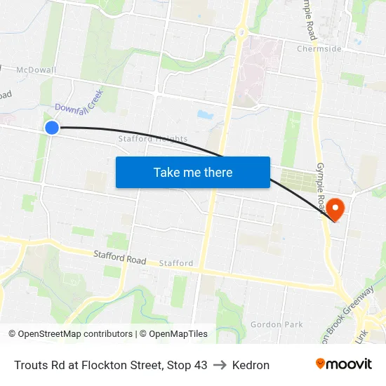 Trouts Rd at Flockton Street, Stop 43 to Kedron map