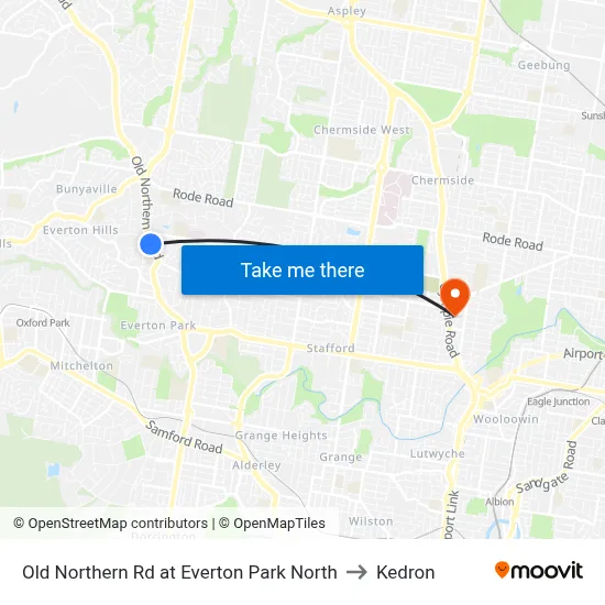 Old Northern Rd at Everton Park North to Kedron map