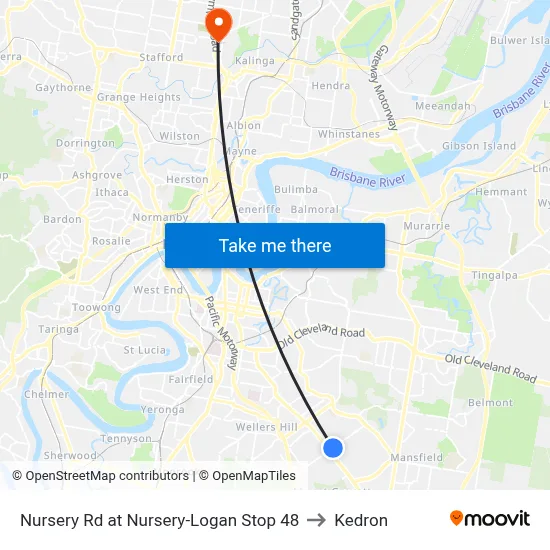 Nursery Rd at Nursery-Logan Stop 48 to Kedron map