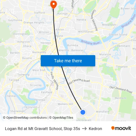 Logan Rd at Mt Gravatt School, Stop 35s to Kedron map