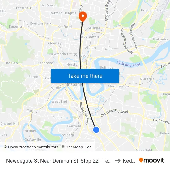 Newdegate St Near Denman St, Stop 22 - Temp Closure to Kedron map
