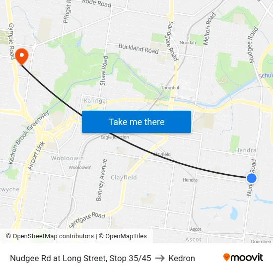 Nudgee Rd at Long Street, Stop 35/45 to Kedron map