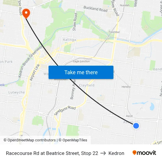 Racecourse Rd at Beatrice Street, Stop 22 to Kedron map