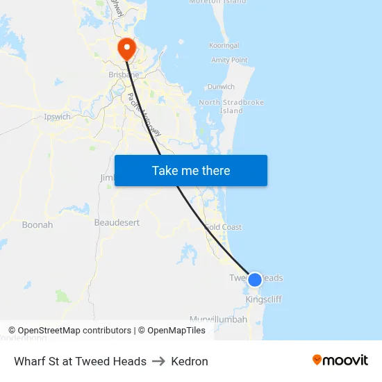 Wharf St at Tweed Heads to Kedron map
