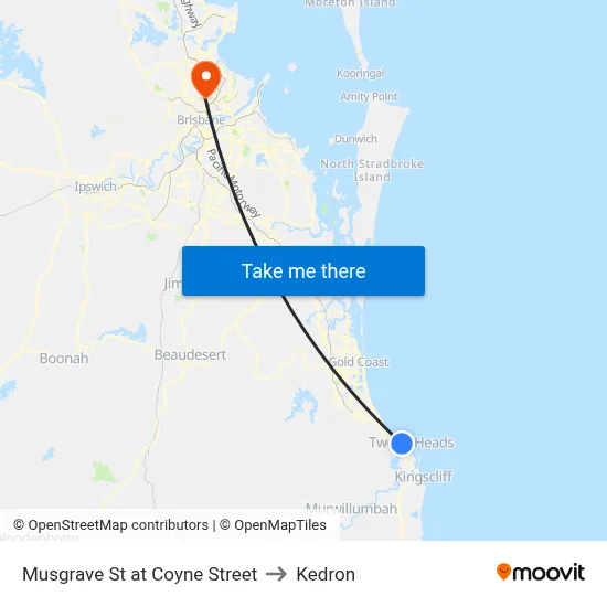 Musgrave St at Coyne Street to Kedron map