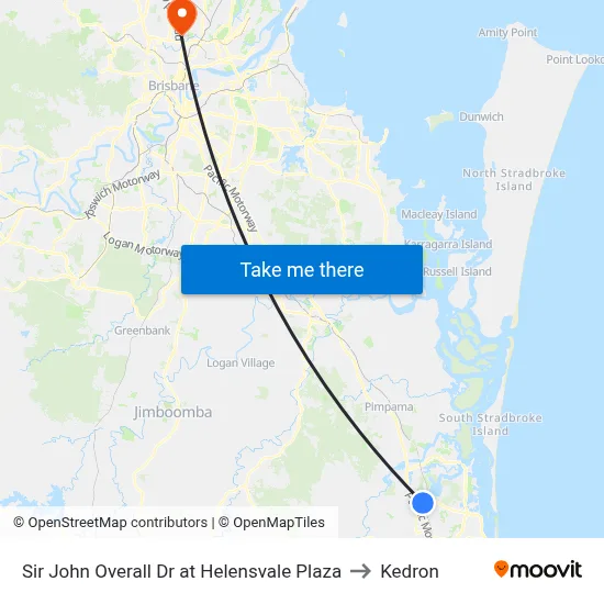 Sir John Overall Dr at Helensvale Plaza to Kedron map