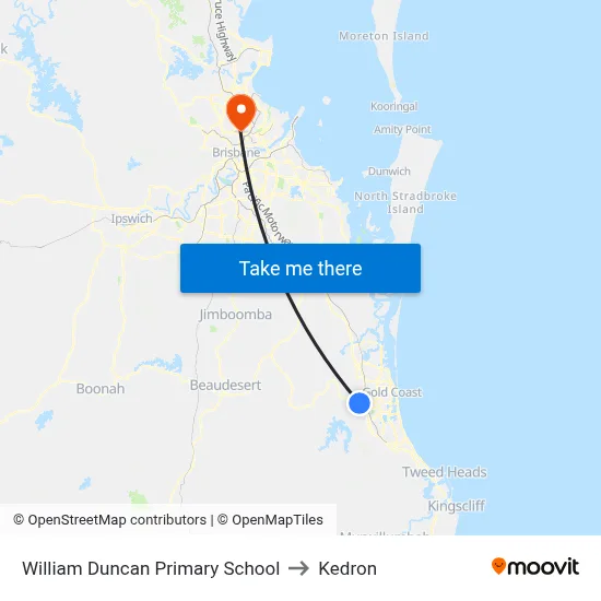 William Duncan Primary School to Kedron map