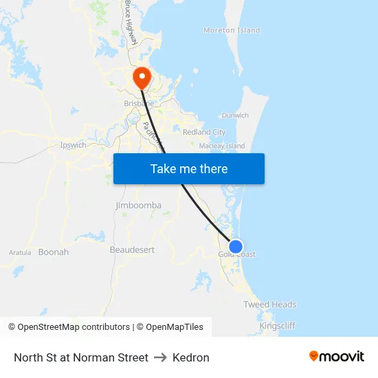 North St at Norman Street to Kedron map