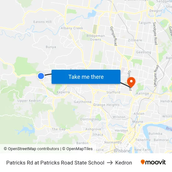 Patricks Rd at Patricks Road State School to Kedron map