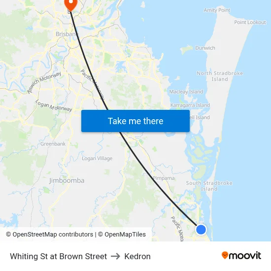 Whiting St at Brown Street to Kedron map