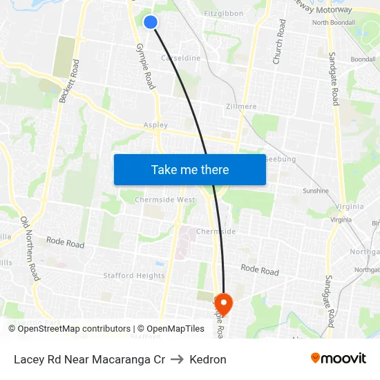 Lacey Rd Near Macaranga Cr to Kedron map
