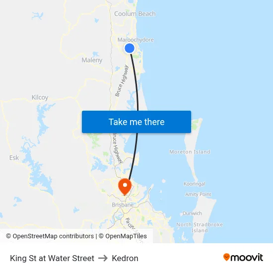 King St at Water Street to Kedron map