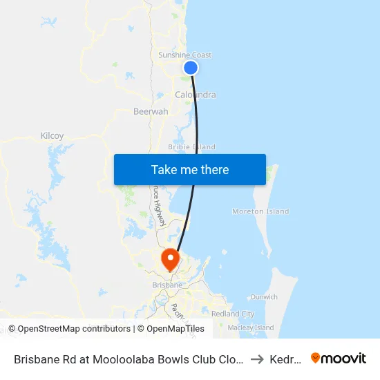 Brisbane Rd at Mooloolaba Bowls Club Closed to Kedron map