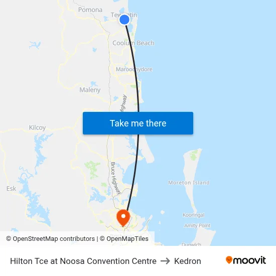 Hilton Tce at Noosa Convention Centre to Kedron map