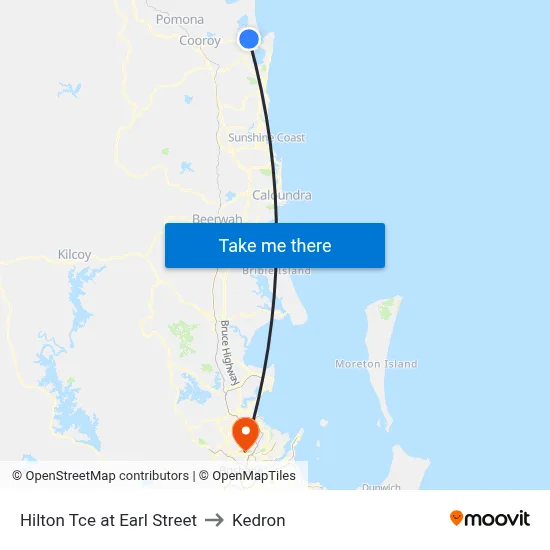 Hilton Tce at Earl Street to Kedron map