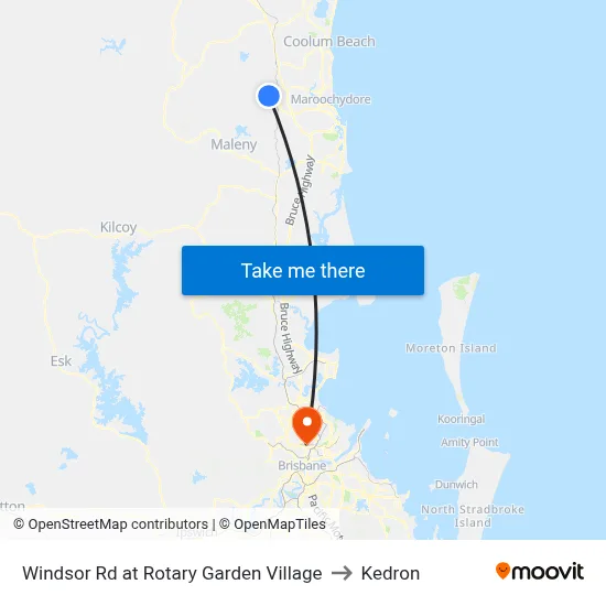 Windsor Rd at Rotary Garden Village to Kedron map