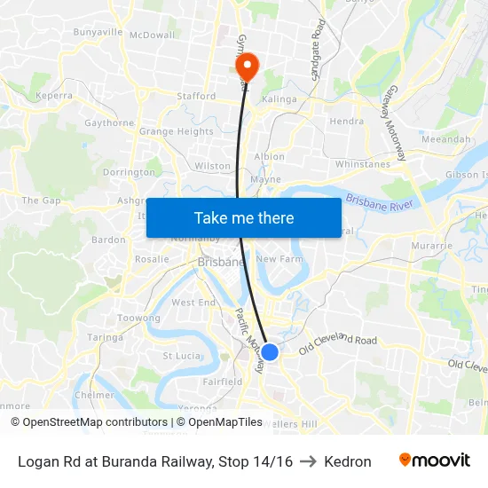 Logan Rd at Buranda Railway, Stop 14/16 to Kedron map