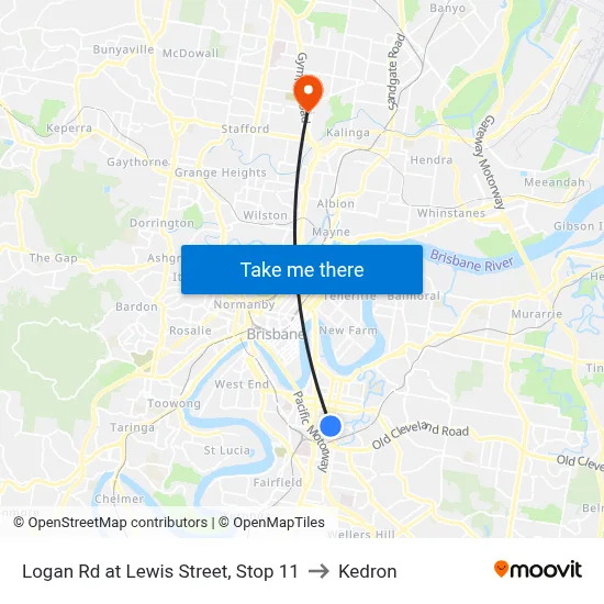 Logan Rd at Lewis Street, Stop 11 to Kedron map