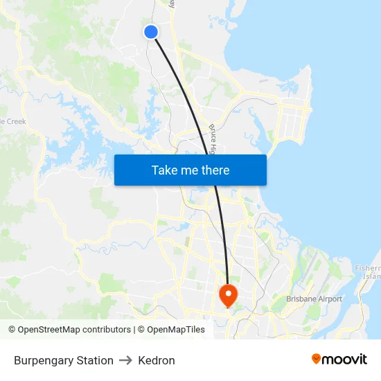 Burpengary Station to Kedron map
