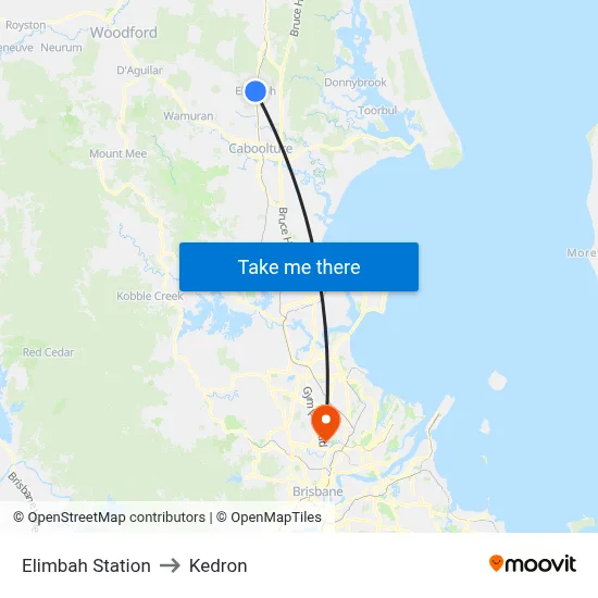 Elimbah Station to Kedron map