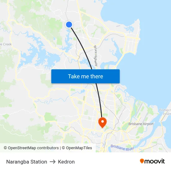 Narangba Station to Kedron map
