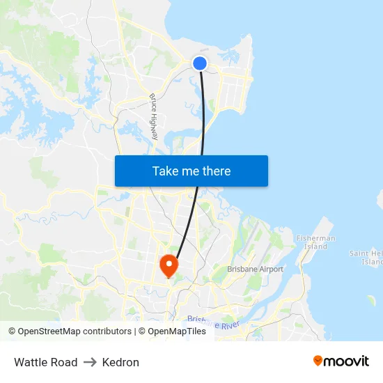 Wattle Road to Kedron map