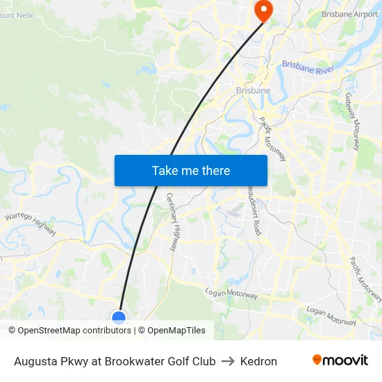 Augusta Pkwy at Brookwater Golf Club to Kedron map