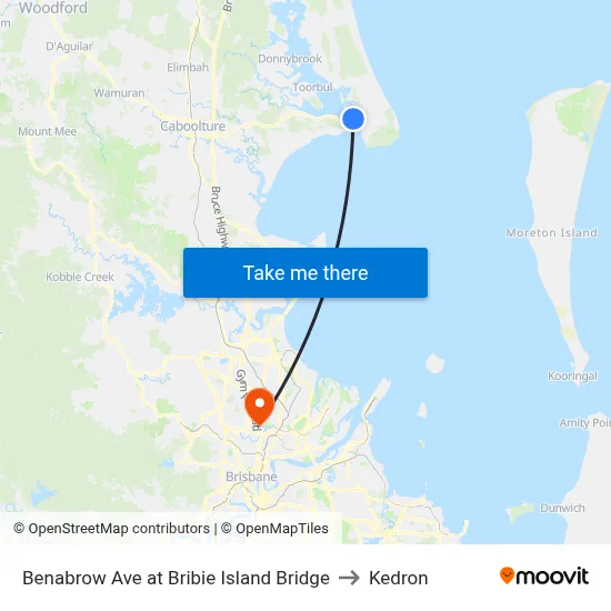 Benabrow Ave at Bribie Island Bridge to Kedron map