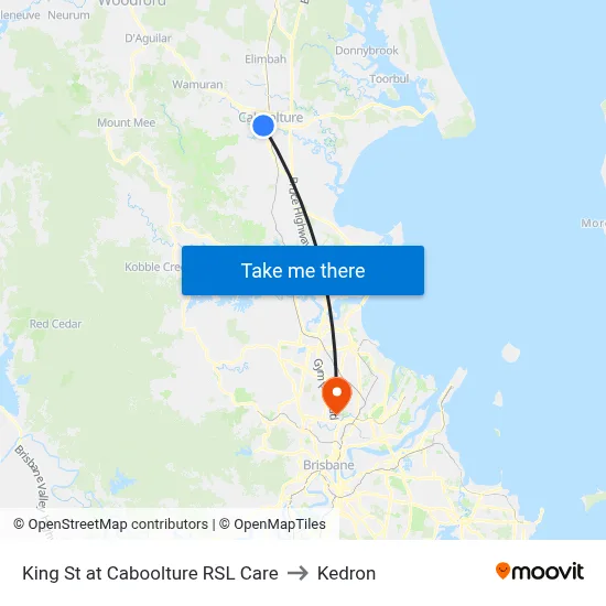 King St at Caboolture RSL Care to Kedron map