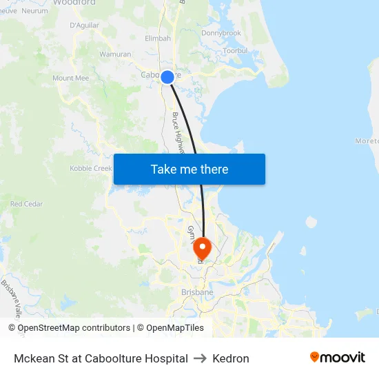 Mckean St at Caboolture Hospital to Kedron map