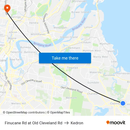 Finucane Rd at Old Cleveland Rd to Kedron map