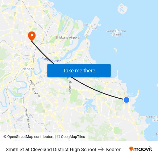 Smith St at Cleveland District High School to Kedron map