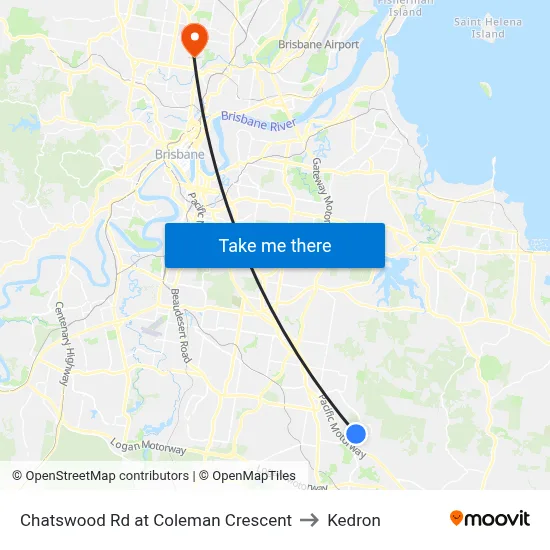 Chatswood Rd at Coleman Crescent to Kedron map