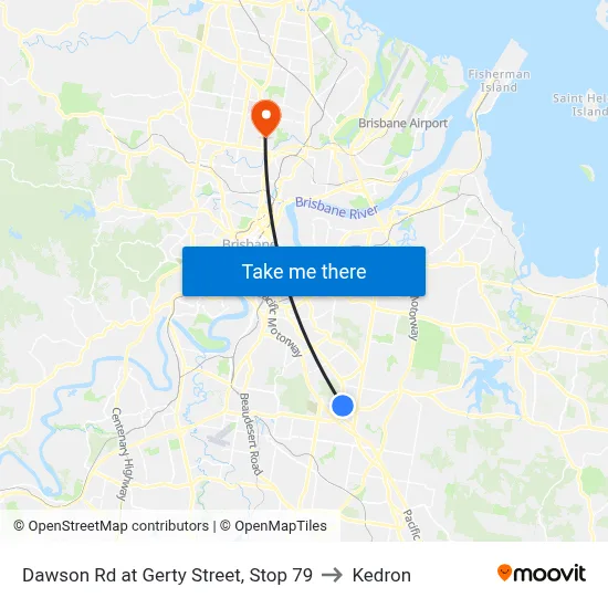 Dawson Rd at Gerty Street, Stop 79 to Kedron map