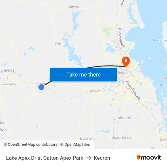 Lake Apex Dr at Gatton Apex Park to Kedron map