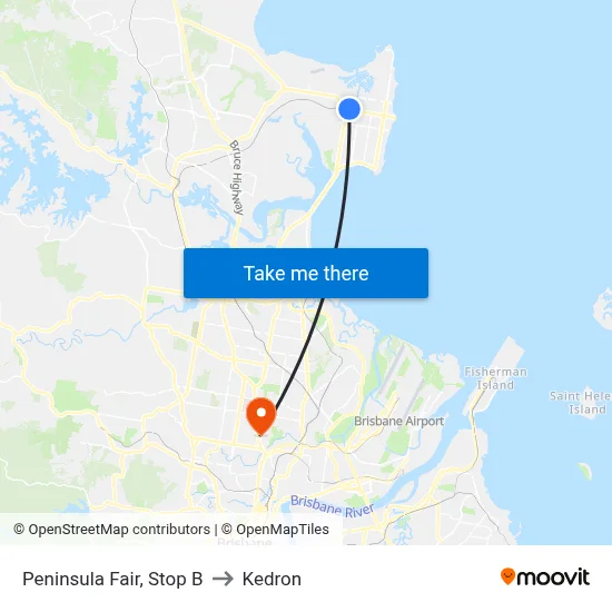 Peninsula Fair, Stop B to Kedron map