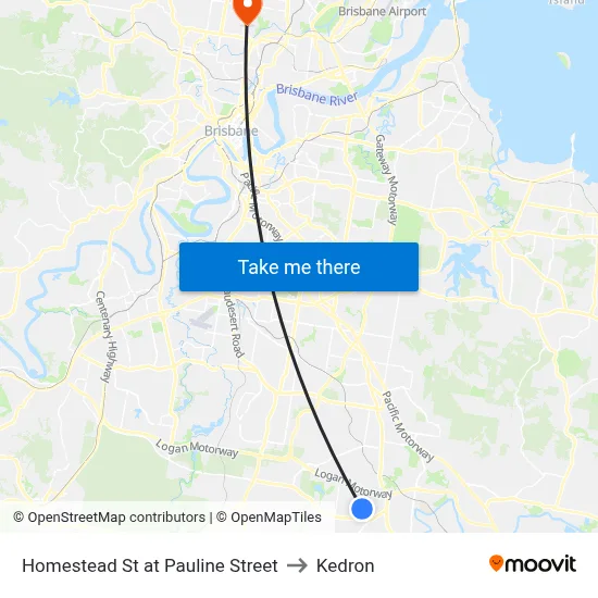 Homestead St at Pauline Street to Kedron map
