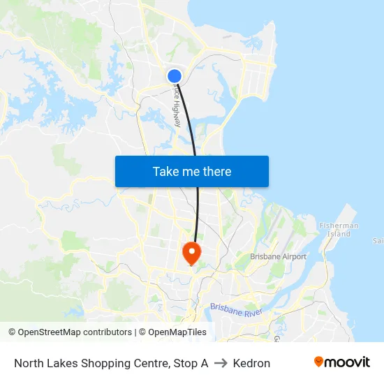 North Lakes Shopping Centre, Stop A to Kedron map