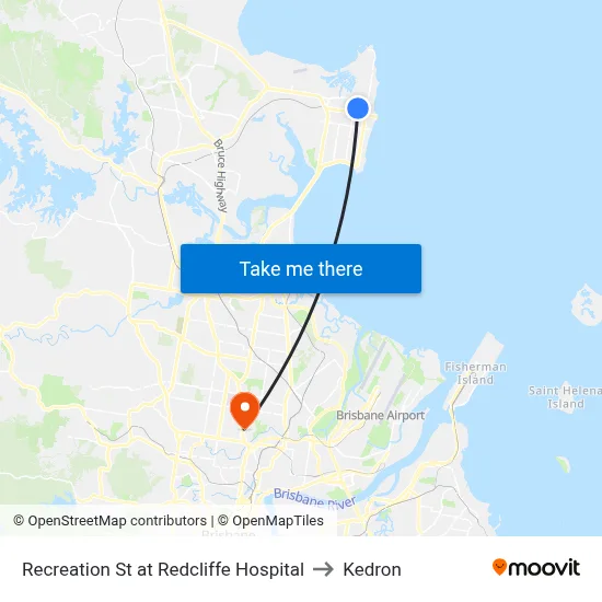 Recreation St at Redcliffe Hospital to Kedron map