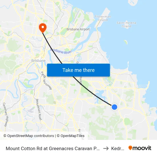 Mount Cotton Rd at Greenacres Caravan Park to Kedron map