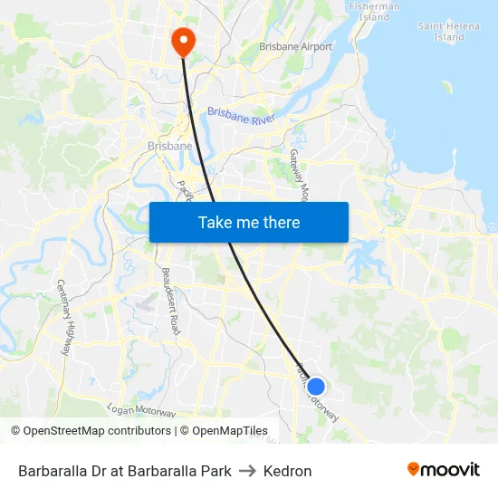 Barbaralla Dr at Barbaralla Park to Kedron map