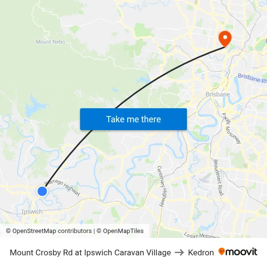 Mount Crosby Rd at Ipswich Caravan Village to Kedron map